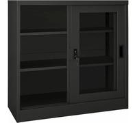Armoire de bureau avec porte coulissante, armoire de classement, armoire de stockage, armoire métallique, armoire en acier, armoire métallique, mobilier de bureau, armoire en acier, anthracite, 90x40x