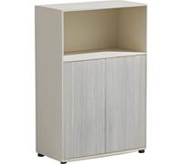 Armoire de bureau Beige avec espace de rangement et portes coulissantes Design moderne Bureau et maison