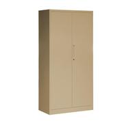 Domator Armoire de Bureau C34 Métallique Armoire à Dossiers Armoire à Outils Revêtement par Poudre Métal Verrouillable 185 cm x 90 cm x 45 cm (Beige)