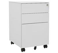 Armoire de Bureau en Acier avec 3 tiroirs verrouillables, classeur Mobile Gris Clair 39x45x60 cm pour fichiers Suspendus Lettre, légal et A4, avec Porte-Crayons et tiroirs