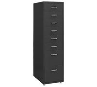Armoire de bureau en métal avec roulettes, anthracite, 28 x 41 x 109 cm, 8 tiroirs, avec porte-badge, facile d'entretien et durable, idéale pour le rangement des fichiers au bureau