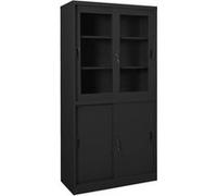vidaXL Armoire de bureau et porte coulissante Anthracite 90x40x180 cm