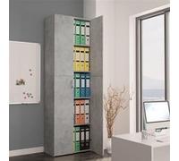 Armoire de bureau Gris béton 60x32x190 cm Bois d ingénierie Gris béton G