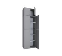 VCM XXL Armoire de bureau en bois Armoire à dossiers Livres Meubles de bureau Classeur Lona 5x A XXL Armoire de bureau en bois Armoire à dossiers Livres Meubles de bureau Classeur Lona 5x A Gris