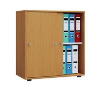Armoire de bureau Lona (portes coulissantes, imitation hêtre, L)