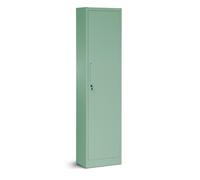 Armoire de Bureau Métallique C001A Porte Battante Verrouillable 4 étagères revêtement en poudre 185 x 45 x 40 cm, Vert pastel