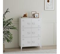Armoire de bureau métallique Hamina acier 113 x 80 x 40 cm blanc - EN.CASA - Contemporain - Design