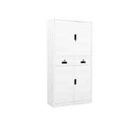 Armoire de Bureau Meuble de Classement Meuble de Rangement Stockage de Fichiers Armoire de Rangement Blanc 90x40x180 cm Acier