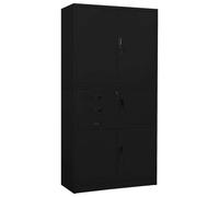 Armoire de bureau Noir 90x40x180 cm Acier
