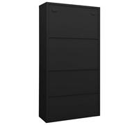 Armoire de bureau Noir 90x40x180 cm Acier