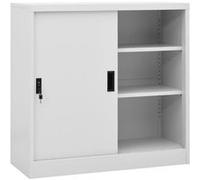 vidaXL Armoire de bureau à porte coulissante Gris clair 90x40x90cm Acier