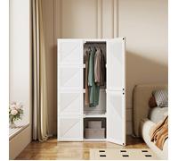 Armoire de Chambre - 6 Portes - 8 Cubes - 1 Tige Suspendue - Pliable - Blanc - 69x50x136 cm - Meuble de Rangement DIY