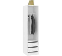 Armoire de chambre Garde-robe avec tiroirs Blanc - Style Élégance Chic