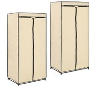 Armoire de Chambre - JAR - Garde-robe Penderie - 2 portes - Crème 75x50x160 cm