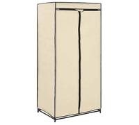 Armoire de chambre moderne - vidaxl - Crème - 75x50x160 cm - Tube en fer - Polyester - Fermetures éclair