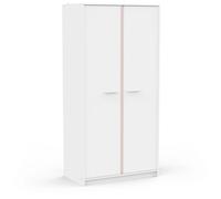 Armoire de chambre - REVERSO - Blanc mat - 2 portes - 88,3 x 50 x 180,9 cm