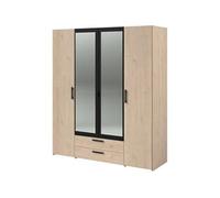 Armoire de chambre VARIA INDUS 4 portes battantes miroirs 160x185 cm