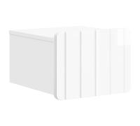 Armoire de chevet suspendue blanche haute brillance 33 x 34,5 x 24 cm, table de chevet murale en bois d'ingénierie avec tiroir et compartiment, meuble vintage moderne pour chambre et salon