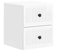 Armoire de chevet suspendue blanche haute brillance 33 x 34,5 x 40 cm, armoire suspendue moderne avec tiroirs et étagères, montage mural pour chambre à coucher, bureau ou couloir