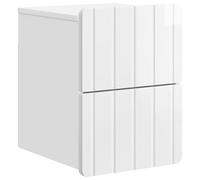 Armoire de chevet suspendue blanche haute brillance 33 x 34,5 x 43 cm, armoire suspendue moderne avec tiroir, bois d'ingénierie, design vintage, idéal pour chambre à coucher et couloir