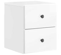 Armoire de chevet suspendue blanche haute brillance 34,5 x 33 x 40 cm avec tiroir, table de chevet pour chambre à coucher, meubles suspendus compacts