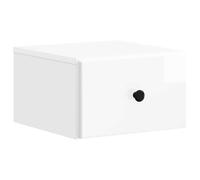 Armoire de chevet suspendue blanche haute brillance 34,5x33x20 cm, table de chevet avec tiroir et étagère, mobilier compact pour chambre à coucher, design élégant