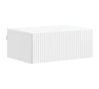Armoire de chevet suspendue blanche haute brillance 49 x 34,5 x 20 cm, armoire suspendue moderne à base de bois avec tiroir spacieux, idéale pour les petites chambres et les salons, facile