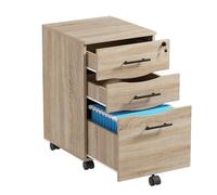 Armoire de classement à 3 tiroirs sous Le Bureau - Armoire en Bois de chêne avec tiroirs verrouillables - Piédestal Mobile à 3 tiroirs - Tiroir de Bureau Mobile sous Le Bureau - Solution de Rangement