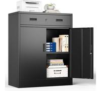 Armoire de classement, armoire multifonctionnelle, armoire de bureau à 2 portes, armoire verrouillable, armoire de rangement en acier, armoire verrouillable, 2 étagères réglables en hauteur pour burea