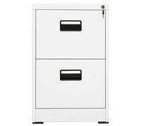 Armoire de classement blanche en acier 46 x 62 x 72,5 cm avec 2 tiroirs verrouillables, classeur suspendu pour classeur légal A4, armoire de bureau à roulettes, armoire multifonction pour bureau à