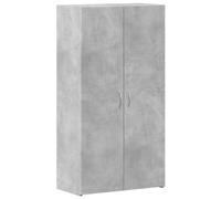 Armoire de classement en bois gris béton 60 x 32 x 115 cm avec beaucoup d'espace de rangement, verrouillable, idéale pour le bureau, le bureau à domicile et le bureau, utilisable comme armoire de