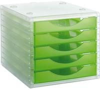 Armoire de classement modulaire Archivo 2000 ArchivoTec Série 4000 5 tiroirs Transparent Din A4 Vert clair (34 x 27 x 26 cm)