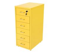 Armoire de classement verticale à 6 niveaux, armoire mobile avec serrure | Armoire de bureau en métal avec 4 roulettes, 28 x 41 x 69 cm, armoire de bureau anti-basculement, pour bureau à domicile