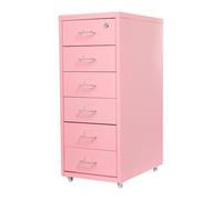 Armoire de classement verticale à 6 niveaux, armoire mobile avec serrure | Armoire de bureau en métal avec 4 roulettes, 28 x 41 x 69 cm, armoire de bureau anti-basculement, pour bureau à domicile