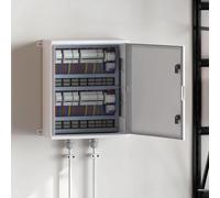 Armoire de commande grise en plastique ABS 57 x 23 x 60 cm, boîtier d'installation électrique robuste, boîte de distribution pour câbles, câbles, câbles, fils, idéal pour atelier, garage, extérieur