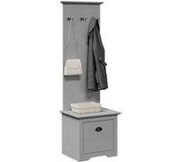 vidaXL Armoire de couloir avec crochets BODO gris 50x40x157 cm, meuble de couloir, meuble de vestiaire, meuble de rangement 4016874