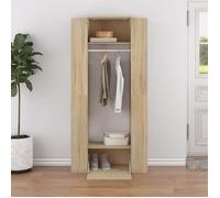 Armoire de couloir - ZERODIS - 2 portes - Chêne Sonoma - Bois d'ingénierie - Style contemporain