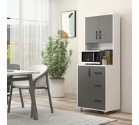 Armoire de cuisine - Armoire de rangement - Buffet de cuisine - Armoire avec tiroirs - Armoire haute - Finition en mélamine