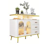 Armoire de cuisine – Armoire de rangement – Buffet – Garde-manger – 100x40x80 cm – Avec 3 tiroirs, une porte et un espace ouvert