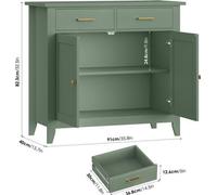 Armoire de cuisine avec plan de travail - Commode avec 2 tiroirs et 2 portes - Buffet - Blanc