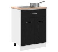 Armoire de cuisine avec tiroir - vidaXL - Riga - Chêne noir - 60x46x81,5 cm - Bois d'ingénierie