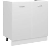 Armoire de cuisine basse Lyon, blanche, 80x46x81,5 cm, en panneaux de particules, avec espace de rangement, armoire de cuisine moderne pour les petites et grandes cuisines, armoire à vaisselle fonctio