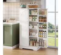 Armoire de cuisine blanche - Armoire de rangement - Meuble de cuisine - Étagère - Meuble à étagères - Étagères réglables
