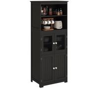 Armoire de cuisine buffet cuisine vaisselier meuble de rangement multi-rangements dim. 60I x 30P x 162H cm noir