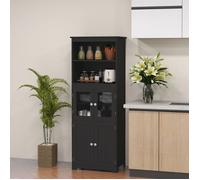 Armoire de cuisine buffet cuisine vaisselier meuble de rangement multi-rangements dim. 60I x 30P x 162H cm noir