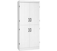 Armoire de cuisine buffet de salle à manger avec 4 portes 6 étagères de rangement style moderne 76 x 40 x 177 cm blanc Blanc G