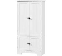 HOMCOM – Armoire de cuisine – placards et étagères réglables – 58,2 x 30 x 123 cm – Blanc