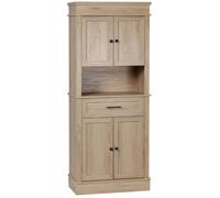 HOMCOM Armoire de Cuisine Buffet Cuisine vaisselier Meuble de Rangement Style Moderne avec placards, étagères réglables, tiroir, et Niche, pour Salle à Manger, Salon, 74 x 39,5 x 183 cm, chêne Clair