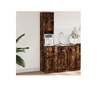 Armoire de cuisine chêne fumé 35x50x180 cm bois d'ingénierie, placard de cuisine, unité de cuisinette, armoire de 840762