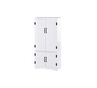 Buffet de cuisine - HOMCOM - contemporain multi-rangements 2 placards 3 étagères mobilier - MDF - 60x30x123cm - blanc